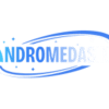 Andromeda Casino logo with a blue curved swoosh around the text