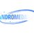 Andromeda Casino logo with a blue curved swoosh around the text